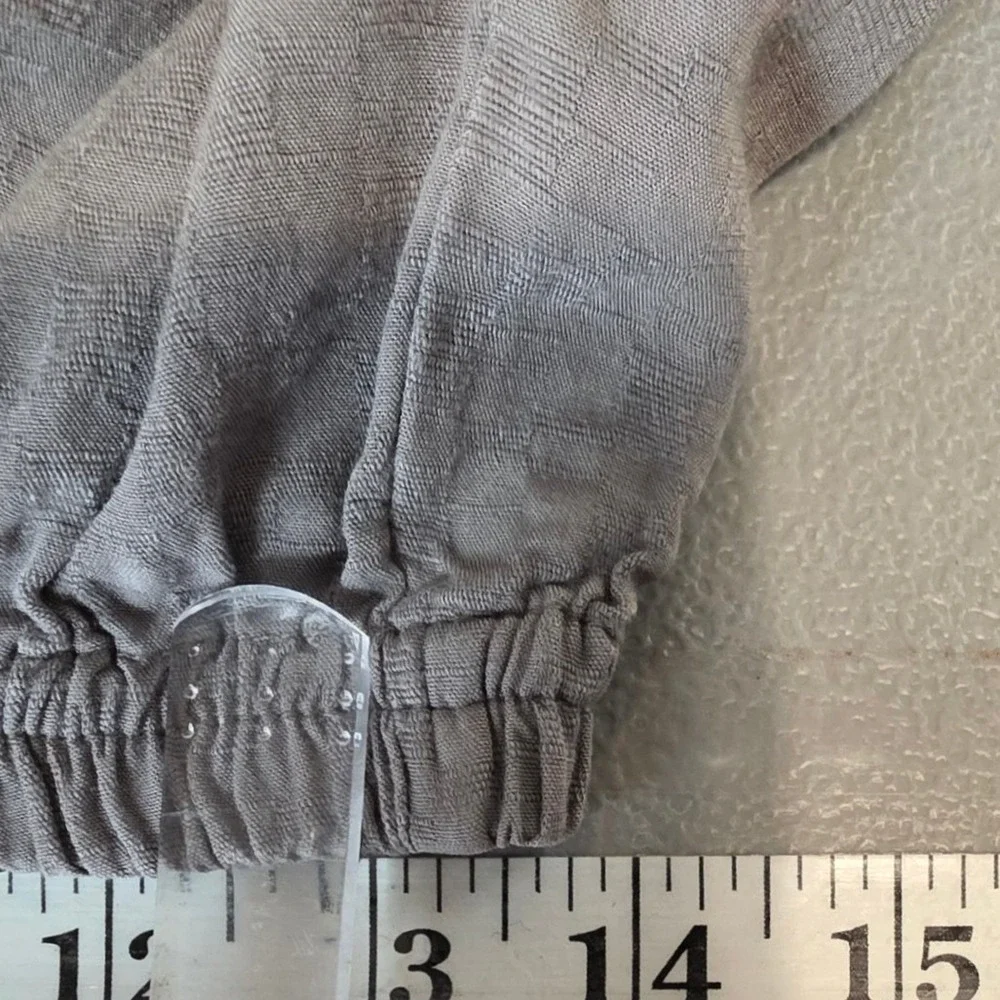 Lyng Womens L Gray Rayon Lagenlook Wide‎ Leg Cropped AR Pants